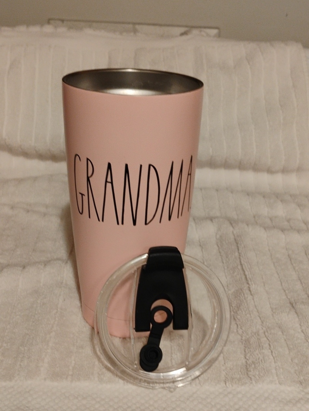Rae Dunn Pink "Grandma" Stainless Travel Tumbler with Lid